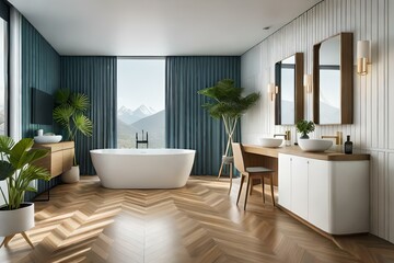 Fototapeta na wymiar modern bathroom interior generated by AI