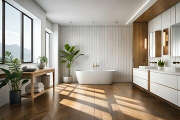 Fototapeta na wymiar modern bathroom interior generated by AI