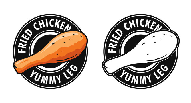 fried chicken leg logo concept