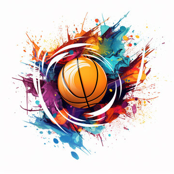 Abstract basketball logo icon illustration