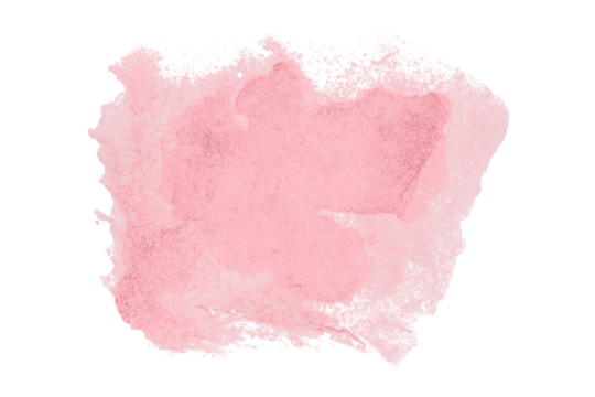 Pink watercolor background. Artistic hand paint. Isolated on transparent background.