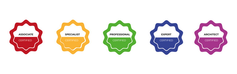 Digital certification emblem with modern design. Certificate logo badge template. 