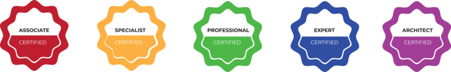 Digital certification emblem with modern design. Certificate logo badge template. Vector illustration.