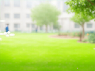 very blurred School Garden background with white space by ai generated
