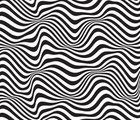 Background with wavy lines. Twisted duo tone backgrounds. Abstract pattern from lines, halftone effect. Black and white texture. Minimalist design template for poster, banner, cover, postcard.	