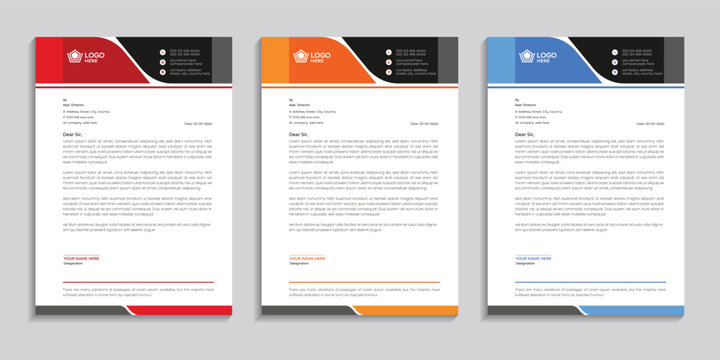 Modern clean abstract and professional corporate company business letterhead template design