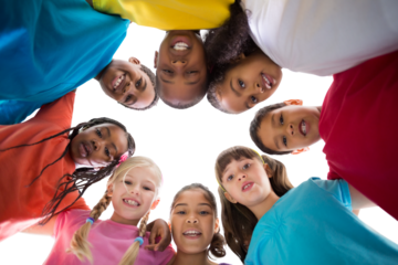 Digital png photo of diverse children smiling on transparent background