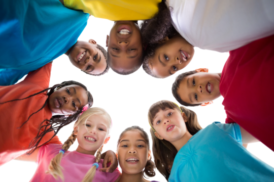 Digital png photo of diverse children smiling on transparent background