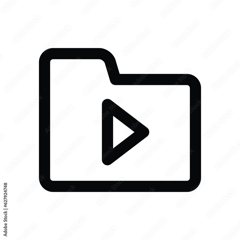 Sticker Video data folder vector icon