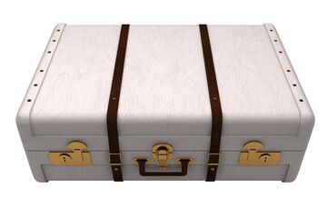 Digital png illustration of white suitcase on transparent background