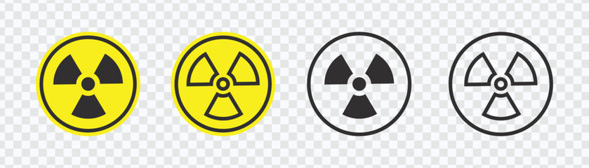 Fototapeta premium Radiation symbol set. Radioactive icons. Radiation hazard, vector illustration eps 10