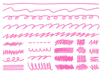 クレヨン素材 ラフな手描きの線セット