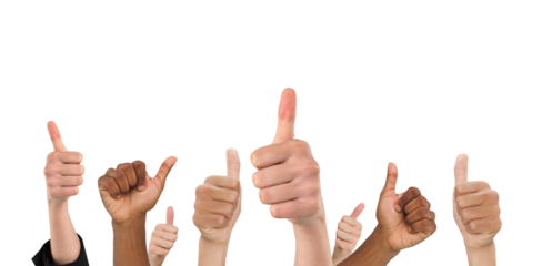 Digital png illustration of diverse hands on transparent background