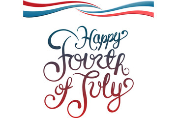 Digital png illustration of happy fourth of july text on transparent background