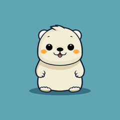 simple cute polar bear mascot cartoon logo vector illustration template design