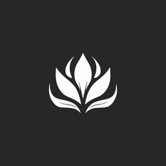 simple white lotus flower plant nature logo vector illustration template design