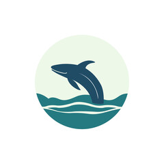 simple whale animal insurance company logo vector illustration template design