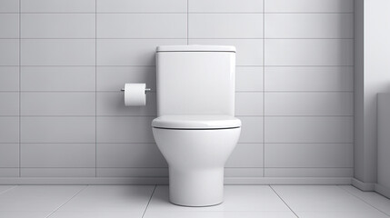 A spotless toilet bowl complements the elegant interior decor of the hotel bathroom.