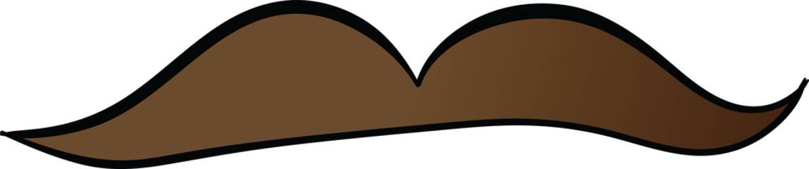 Fototapeta na wymiar Digital png illustration of brown moustache on transparent background