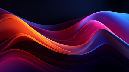 Abstract colorful dark wavy Background. Generative AI