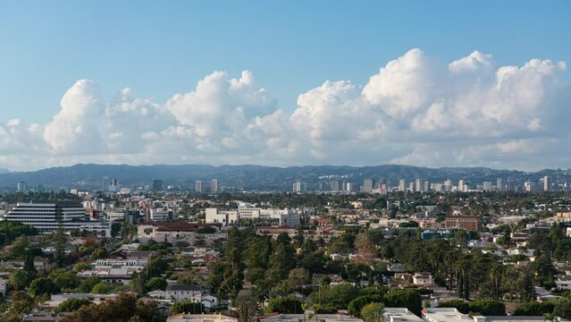 Los Angeles Century City and Westwood Skyline 50mm from Culver City Time Lapse California USA