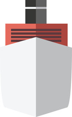 Digital png illustration of red and white ship on transparent background