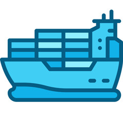 cargo ship two tone icon