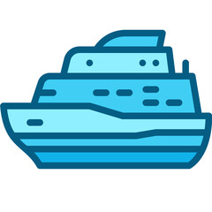 ferry ship two tone icon