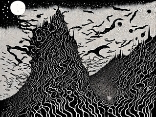 Doom sky of dark energy, Generative AI Illustration