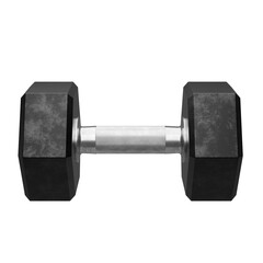 Black dumbbell  isolated on white background.  Exercise concept. 3d illustration.