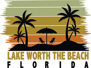 Lake worth the Beach Florida T shirt Design