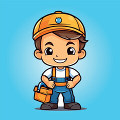 Obraz na płótnie Canvas Handyman cartoon character mascot design vector illustration 