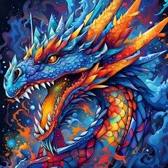 A blue dragon