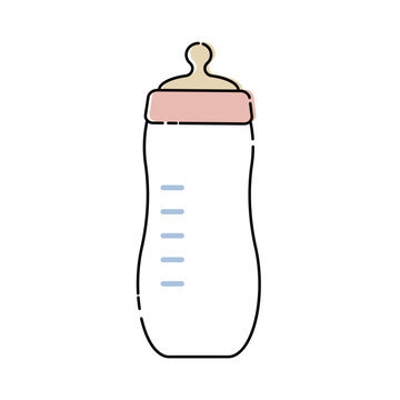 かわいいシンプルな赤ちゃんの哺乳瓶のイラスト素材