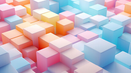 cluster of colorful cubes creates an abstract background