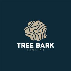 Tree Bark Logo, Wood Tree Simple Texture Vector Design, Symbol Illustration