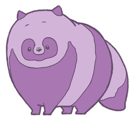 こちらを見つめるたぬき（紫）