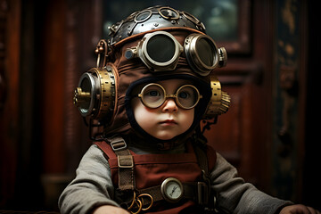 portrait of steampunk baby