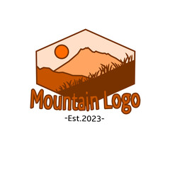 Vector Illustration of mountain adventure, great image as icon, logo and screen printing