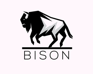 run jump bison art logo design template illustration inspiration © ShiipArts
