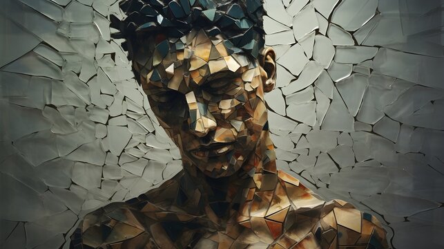 shattered man face
