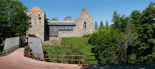 Sigulda Medieval Castle of the Livonian Order or 'Old Castle' in Sigulda in Latvia
