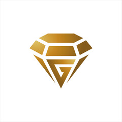 G diamond logo design for company branding symbol
