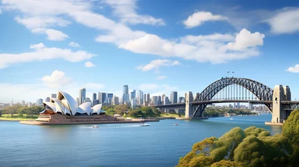 Stickers pour porte Sydney Sydney Opera House and Harbour Bridge