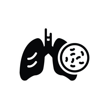 black lungs with bacteria icon clip art preview