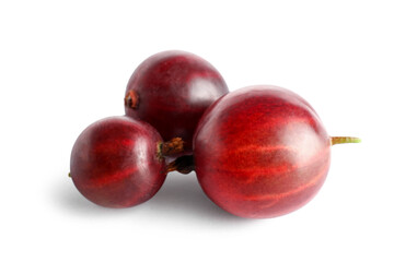 Fresh gooseberries on white background