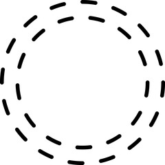 Dotted line Dashed circle frame vector icon.