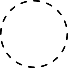 Dotted line Dashed circle frame vector icon.