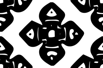 black and white pattern with stars