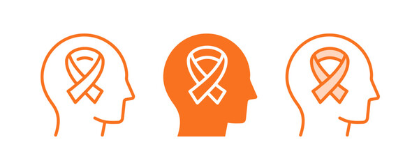 Multiple sclerosis icons. Vector illustration isolated on white. - obrazy, fototapety, plakaty